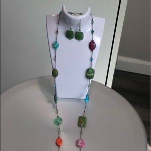 Necklace and Earring boho Set Unique by Designer
